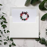 "Wreath Watercolor Envelope Liner | Set of 10" - Envelope Liners in white by Campofiore Paper Studio
