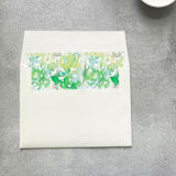 "Summer Green Watercolor Square Envelope Liner | Set of 10 | For 5x7” invitations" - Envelope Liners in green by Cotton and Bow