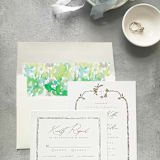 "Summer Green Watercolor Square Envelope Liner | Set of 10 | For 5x7” invitations" - Envelope Liners in green by Cotton and Bow