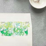 "Summer Green Watercolor Square Envelope Liner | Set of 10 | For 5x7” invitations" - Envelope Liners in green by Cotton and Bow
