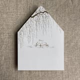 "willow and swan mocha print liner for A7 euro flap envelope | pack of 10" - Envelope Liners in brown by Ivory Invitations