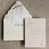 "willow and swan mocha print liner for A7 euro flap envelope | pack of 10" - Envelope Liners in brown by Ivory Invitations