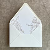"Cashmere grand peony vintage floral envelope liner for A7 euro flap envelope | pack of 10" - Envelope Liners in beige by Ivory Invitations