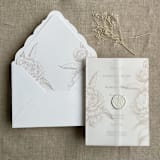 "Cashmere grand peony vintage floral envelope liner for A7 euro flap envelope | pack of 10" - Envelope Liners in beige by Ivory Invitations