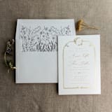 "Slate gray English botanical garden floral envelope liner for A7 square flap envelope | pack of 10" - Envelope Liners in gray by Ivory Invitations