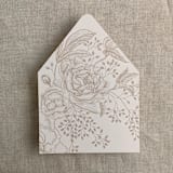 "Champagne blush elegant peonies and berries liner for A7 euro flap envelope | pack of 10" - Envelope Liners in beige by Ivory Invitations