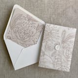 "Champagne blush elegant peonies and berries liner for A7 euro flap envelope | pack of 10" - Envelope Liners in beige by Ivory Invitations