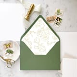 "A7 Envelope Liners Gold Rose Line Art (set of 10)" - Envelope Liners in gold by Design by Laney