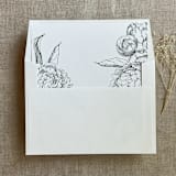 "Forest green grand peony floral envelope liner for A7 square flap envelope | pack of 10" - Envelope Liners in green by Ivory Invitations