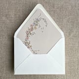 "Marianne's bouquet floral printed champagne liner for A7 euro flap envelope | pack of 10" - Envelope Liners in beige by Ivory Invitations