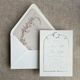 "Marianne's bouquet floral printed champagne liner for A7 euro flap envelope | pack of 10" - Envelope Liners in beige by Ivory Invitations