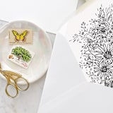 "A7 Envelope Liners Hand Drawn Flowers (set of 10)" - Envelope Liners in pink by Design by Laney