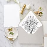 "A7 Envelope Liners Hand Drawn Flowers (set of 10)" - Envelope Liners in pink by Design by Laney