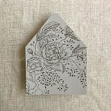 "Stone elegant peonies and berries liner for A7 euro flap envelope | pack of 10" - Envelope Liners in gray by Ivory Invitations