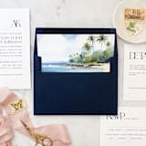 "A7 Envelope Liners Tropical Island Beach Square Flap (set of 10)" - Envelope Liners in multicolor by Design by Laney