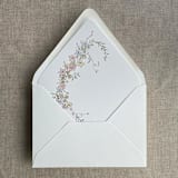 "Marianne's bouquet floral printed soft white liner for A7 euro flap envelope | pack of 10" - Envelope Liners in multicolor by Ivory Invitations