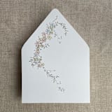 "Marianne's bouquet floral printed soft white liner for A7 euro flap envelope | pack of 10" - Envelope Liners in multicolor by Ivory Invitations