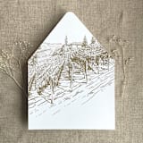 "Vineyard landscape sketch Hazelnut printed envelope liner for A7 euro flap envelope | pack of 10" - Envelope Liners in beige by Ivory Invitations