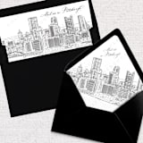 "Pittsburgh Skyline Envelope Liner with custom text/saying | Set of 10 | For 5x7 Minted Square Flap Envelope" - Envelope Liners in white by Kimee Meyer