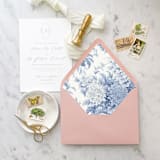 "A7 Envelope Liners Blue Floral Toile (set of 10)" - Envelope Liners in blue by Design by Laney