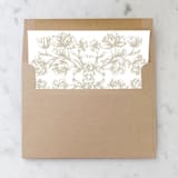 "A7 Envelope Liners Floral Scroll Taupe Square Flap (set of 10)" - Envelope Liners in beige by Design by Laney