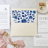 "A7 Envelope Liners Blue China Pattern Square Flap (set of 10)" - Envelope Liners in pink by Design by Laney