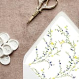 "Blue and Yellow Floral Envelope Liner | Set of 10 | For 5x7” Invitations" - Envelope Liners in yellow by Cotton and Bow