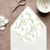 "Blue and Yellow Floral Envelope Liner | Set of 10 | For 5x7” Invitations" - Envelope Liners in yellow by Cotton and Bow