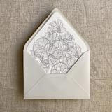 "Light gray ruffled floral lace liner for A7 euro flap envelope | pack of 10" - Envelope Liners in gray by Ivory Invitations