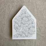 "Light gray ruffled floral lace liner for A7 euro flap envelope | pack of 10" - Envelope Liners in gray by Ivory Invitations