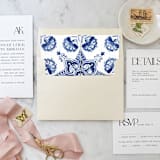 "A7 Envelope Liners Spanish Tiles Square Flap (set of 10)" - Envelope Liners in blue by Design by Laney