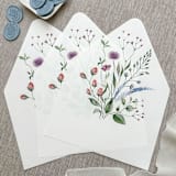 "Colorful watercolor wildflowers Euro Flap envelope liners for A7 (5x7") invitations | Set of 10" - Envelope Liners in multicolorassorted-colors by Maria Ferrer G.