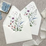 "Colorful watercolor wildflowers Euro Flap envelope liners for A7 (5x7") invitations | Set of 10" - Envelope Liners in multicolorassorted-colors by Maria Ferrer G.
