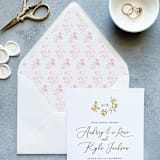 "Blush Pink Floral Toile Envelope Liner | Set of 10 | For 5x7” invitations" - Envelope Liners in pink by Cotton and Bow