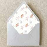"Tropical Seashell Envelope Liner | Set of 10 | For 5x7” Invitations" - Envelope Liners in pink by Cotton and Bow