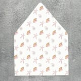 "Tropical Seashell Envelope Liner | Set of 10 | For 5x7” Invitations" - Envelope Liners in pink by Cotton and Bow