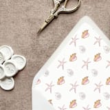 "Tropical Seashell Envelope Liner | Set of 10 | For 5x7” Invitations" - Envelope Liners in pink by Cotton and Bow