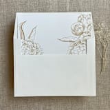 "Gold grand peony floral envelope liner for A7 square flap envelope | pack of 10" - Envelope Liners in gold by Ivory Invitations