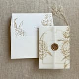 "Gold grand peony floral envelope liner for A7 square flap envelope | pack of 10" - Envelope Liners in gold by Ivory Invitations