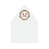 "Christmas Wreath Monogram | Set of 25 Envelope Liners" - Envelope Liners in red by Nikki Turner