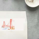 "San Fransisco Watercolor Square Envelope Liner | Set of 10 | For 5x7” invitations " - Envelope Liners in multicolor by Cotton and Bow