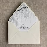 "willow and swan graphite print liner for A7 euro flap envelope | pack of 10" - Envelope Liners in black by Ivory Invitations