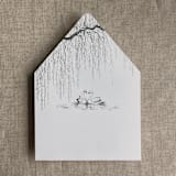 "willow and swan graphite print liner for A7 euro flap envelope | pack of 10" - Envelope Liners in black by Ivory Invitations
