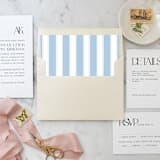"A7 Envelope Liners Dusty Blue Nautical Stripes Square Flap (set of 10)" - Envelope Liners in blue by Design by Laney
