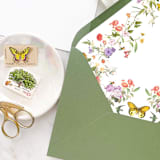 "A7 Envelope Liners Vintage Flower Collage (set of 10)" - Envelope Liners in pink by Design by Laney