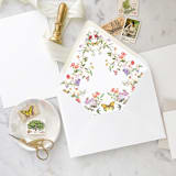 "A7 Envelope Liners Vintage Flower Collage (set of 10)" - Envelope Liners in pink by Design by Laney