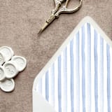 "Dusty Blue Stripe Envelope Liner | Set of 10 | For 5x7” Invitations" - Envelope Liners in blue by Cotton and Bow