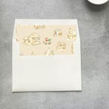 "Christmas Village Square Envelope Liner | Set of 10" - Envelope Liners in beige by Cotton and Bow