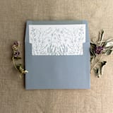 "Steel blue English botanical garden floral envelope liner for A7 square flap envelope | pack of 10" - Envelope Liners in blue by Ivory Invitations