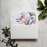 "Delicate Floral Watercolor Square Envelope Liner | Set of 10" - Envelope Liners in white by Campofiore Paper Studio
